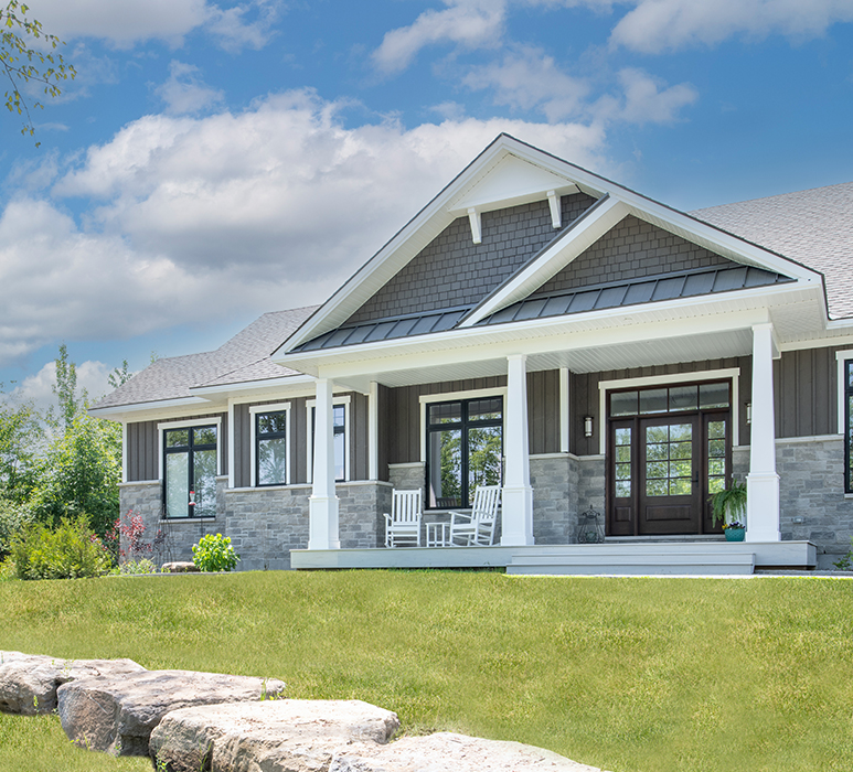 Front of custom home in Ottawa