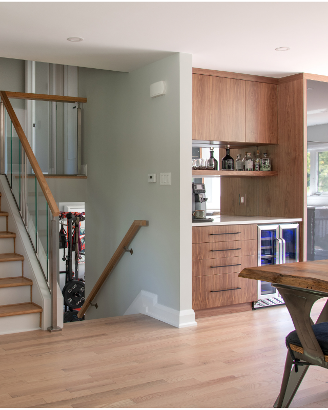 Interior of Amsted's split-level renovation in Riverview