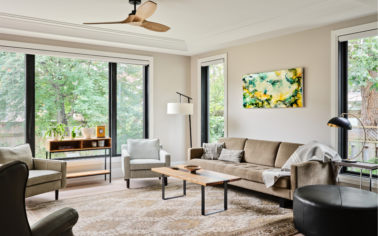 Living room in Amsted's custom home in Westboro